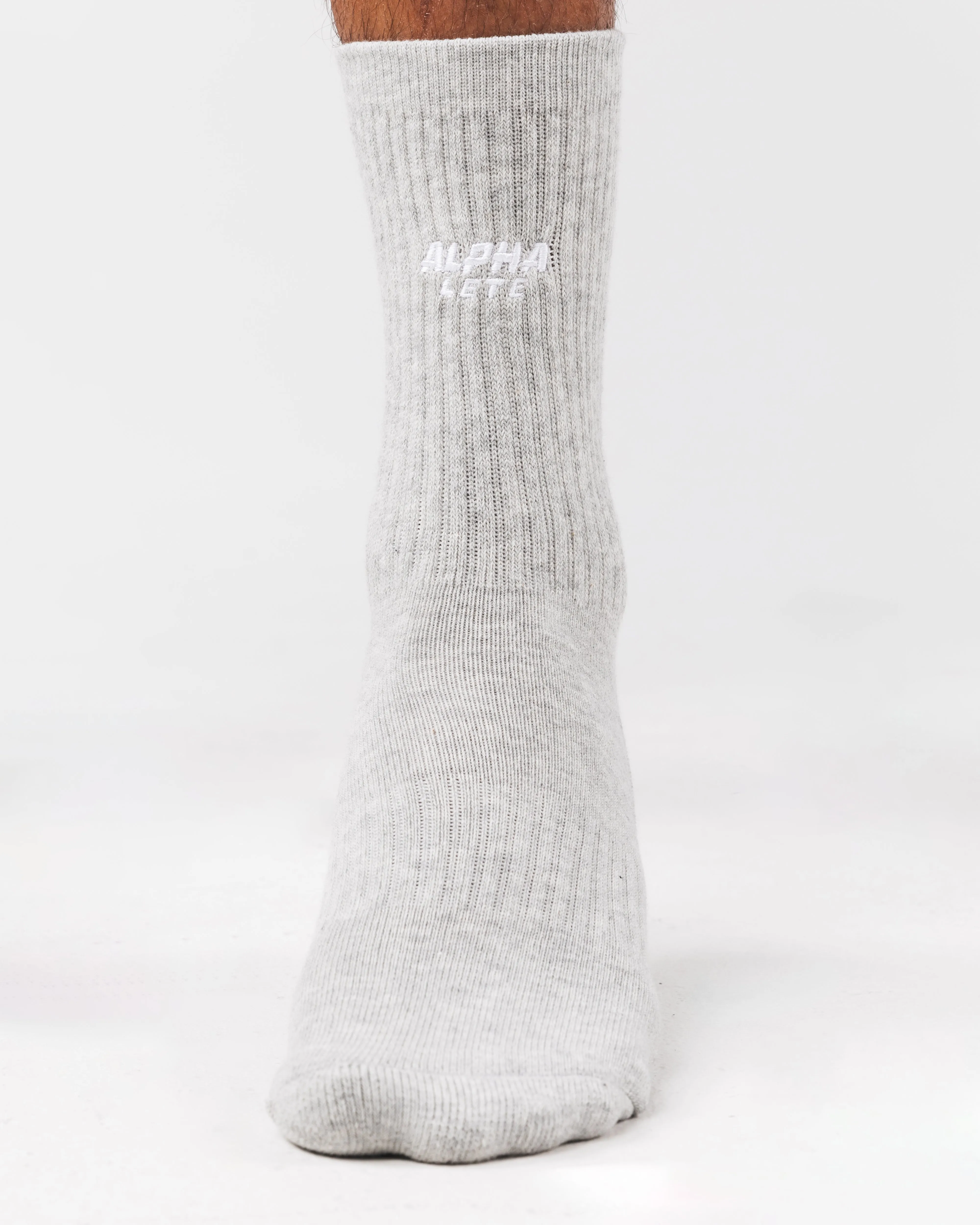 Alphalete Force Elite Sock 3pk - Heather Grey