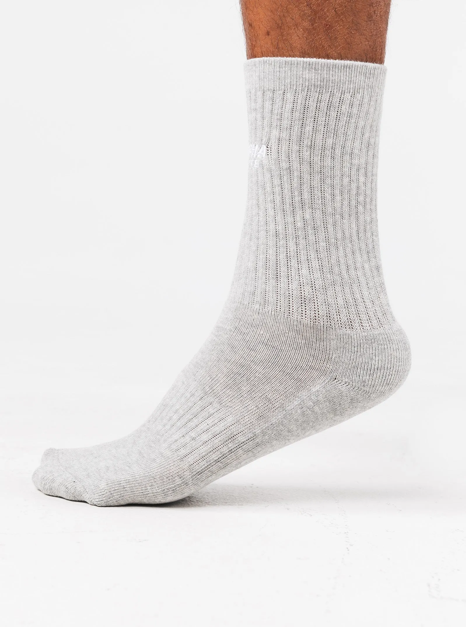 Alphalete Force Elite Sock 3pk - Heather Grey