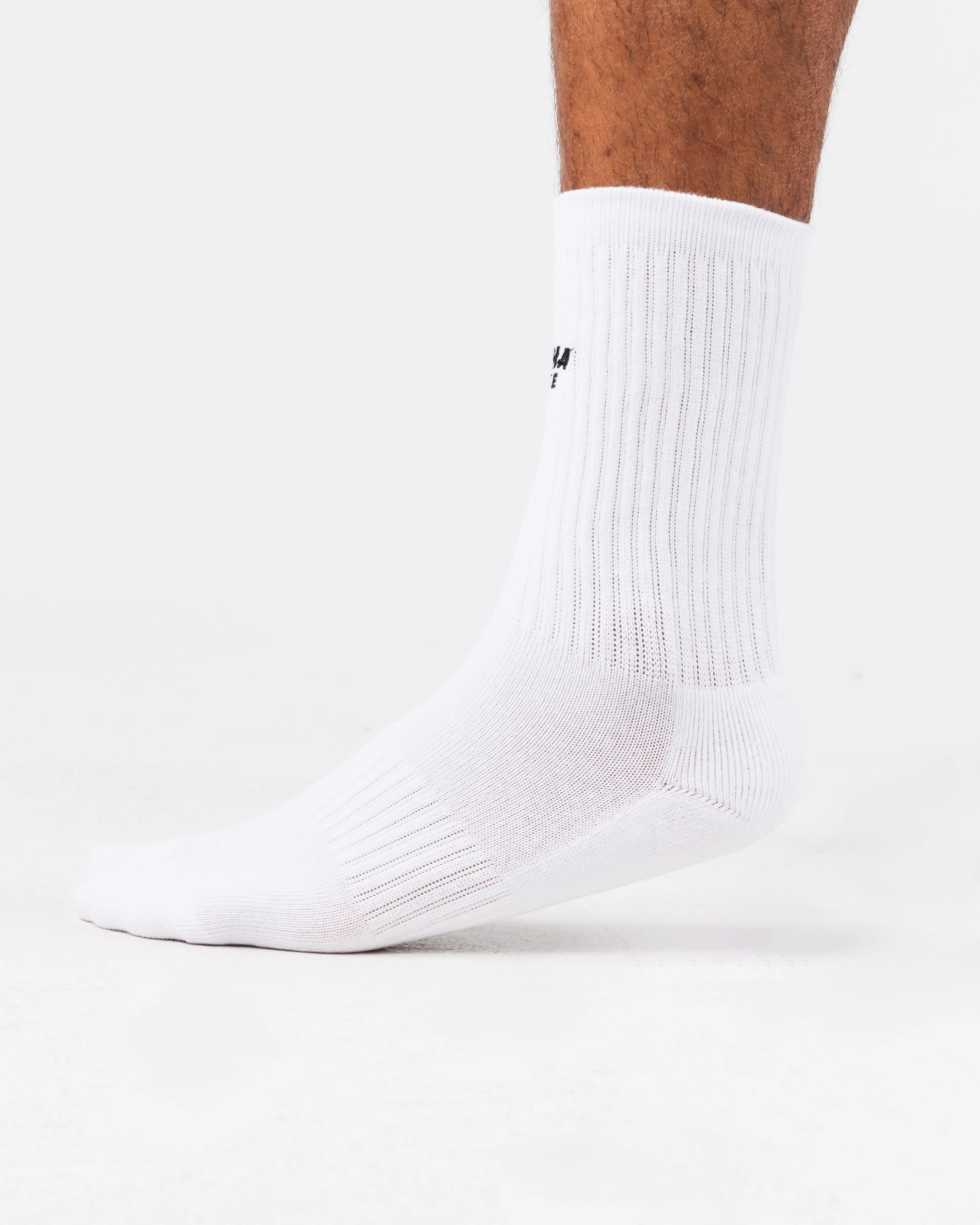 Alphalete Force Elite Sock 3pk - White