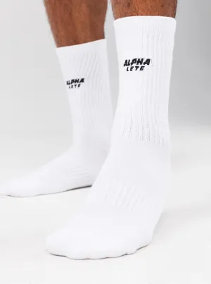 Alphalete Force Elite Sock 3pk - White