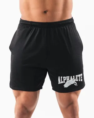 Alphalete Wolf Head Mesh Short 6" - Black