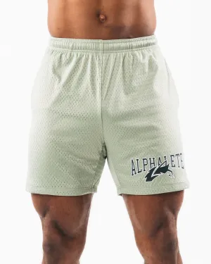 Alphalete Wolf Head Mesh Short 6" - Sage