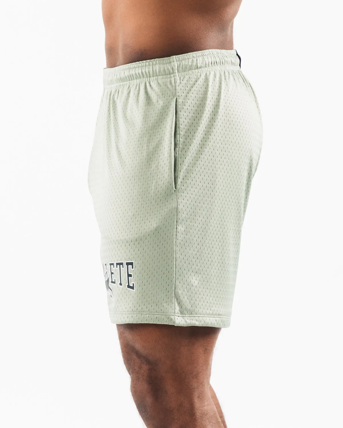 Alphalete Wolf Head Mesh Short 6" - Sage