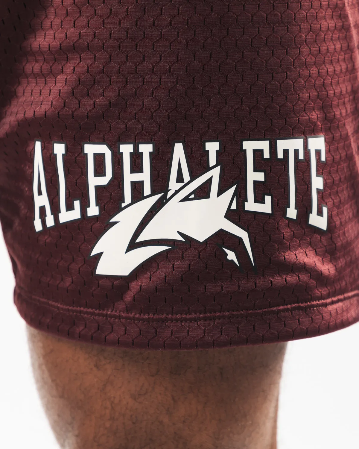 Alphalete Wolf Head Mesh Short 6" - Sangria