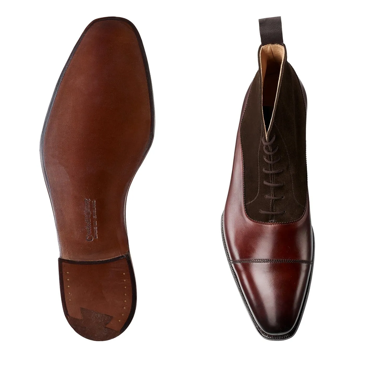 Crockett & Jones Charlton Chestnut Calf & Dark Brown Suede