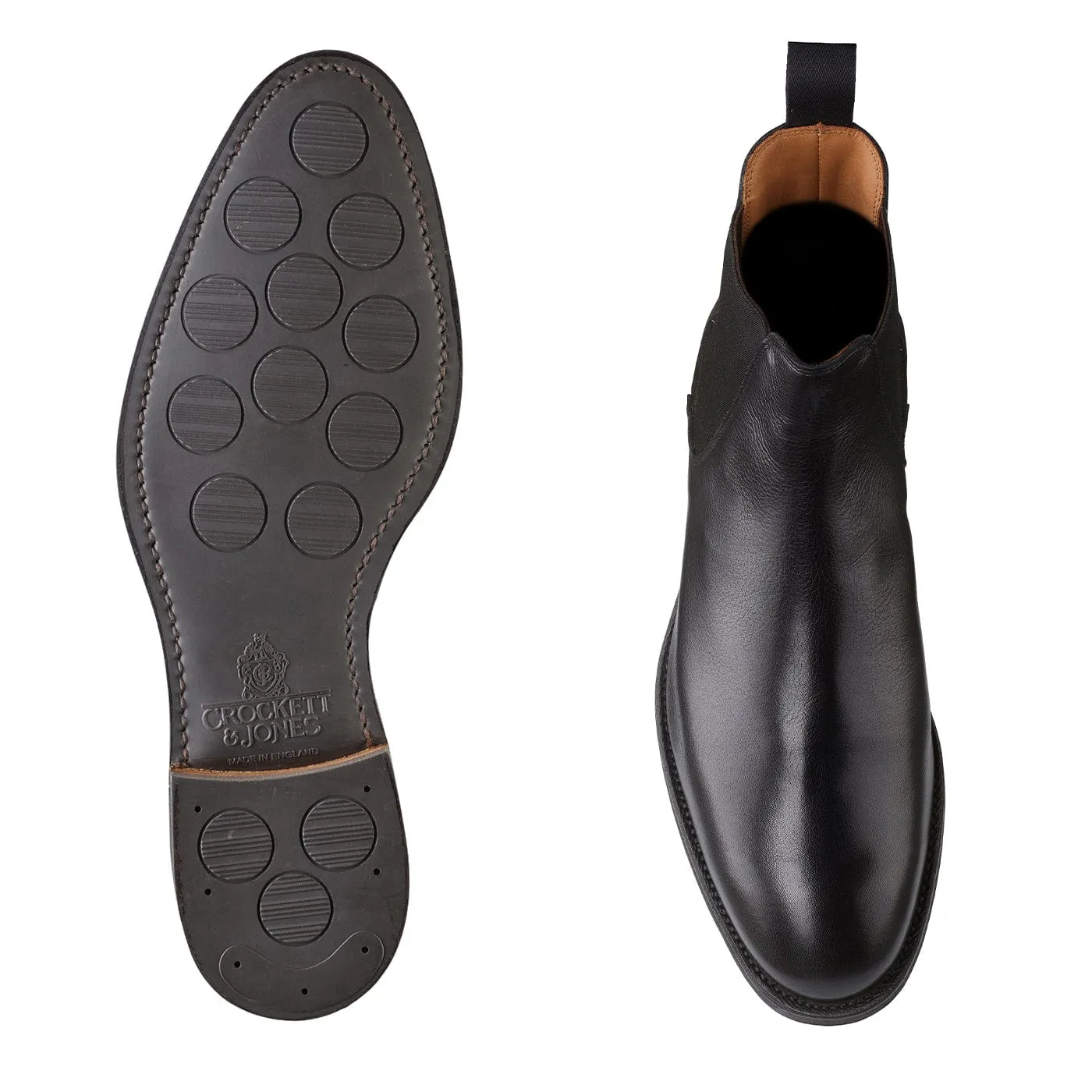 Crockett & Jones Chelsea 5 Black Milled Calf