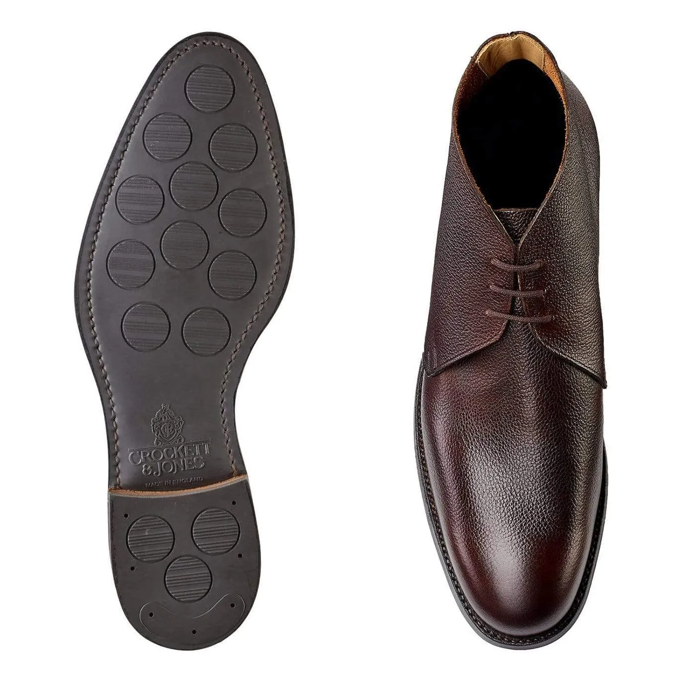 Crockett & Jones Chukka Dark Brown Pebble Grain