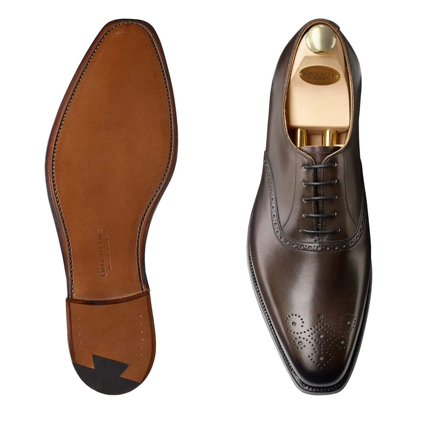 Crockett & Jones Edgware Grey Burnished Calf