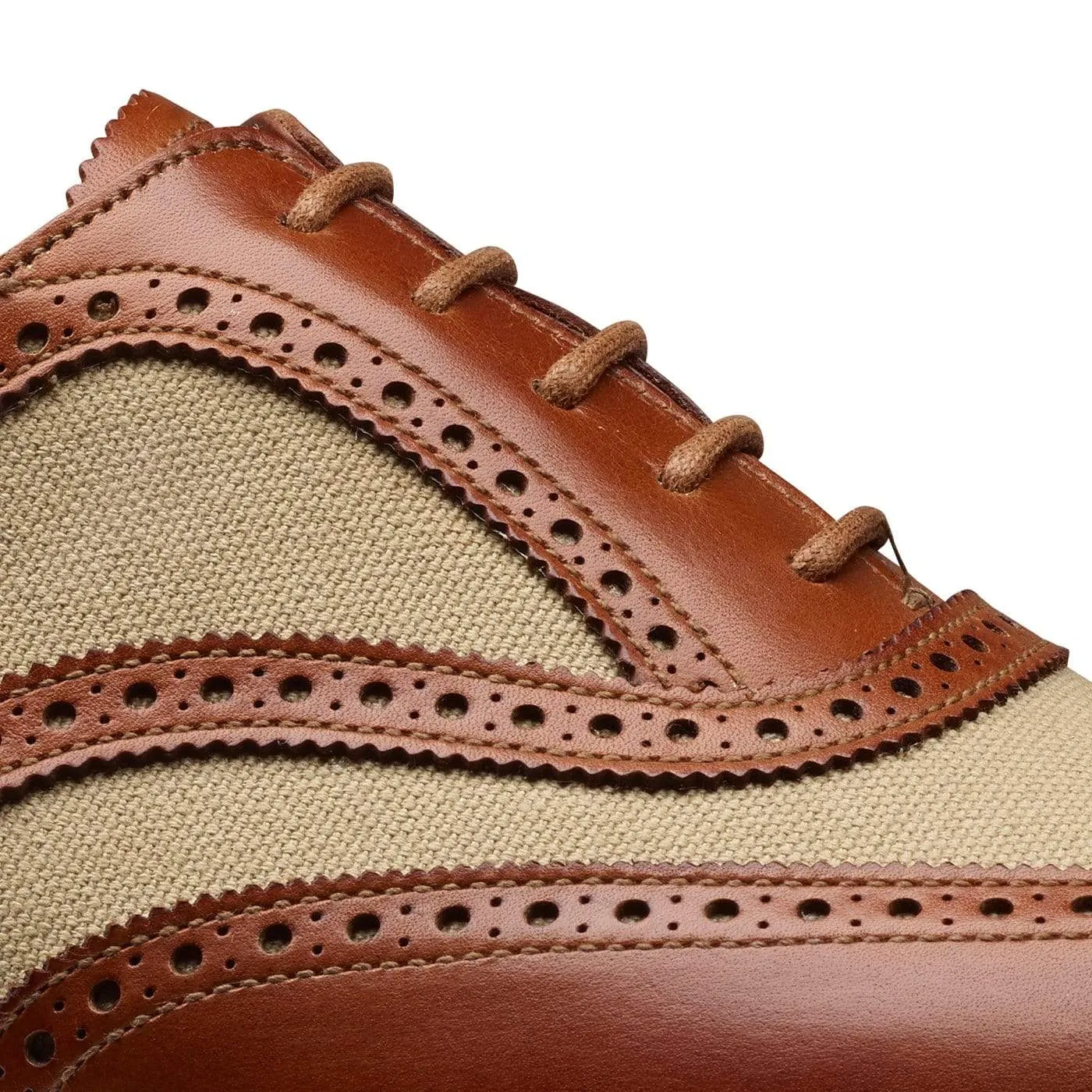 Crockett & Jones Gerrard 4 Mahogany Calf & Stone Canvas