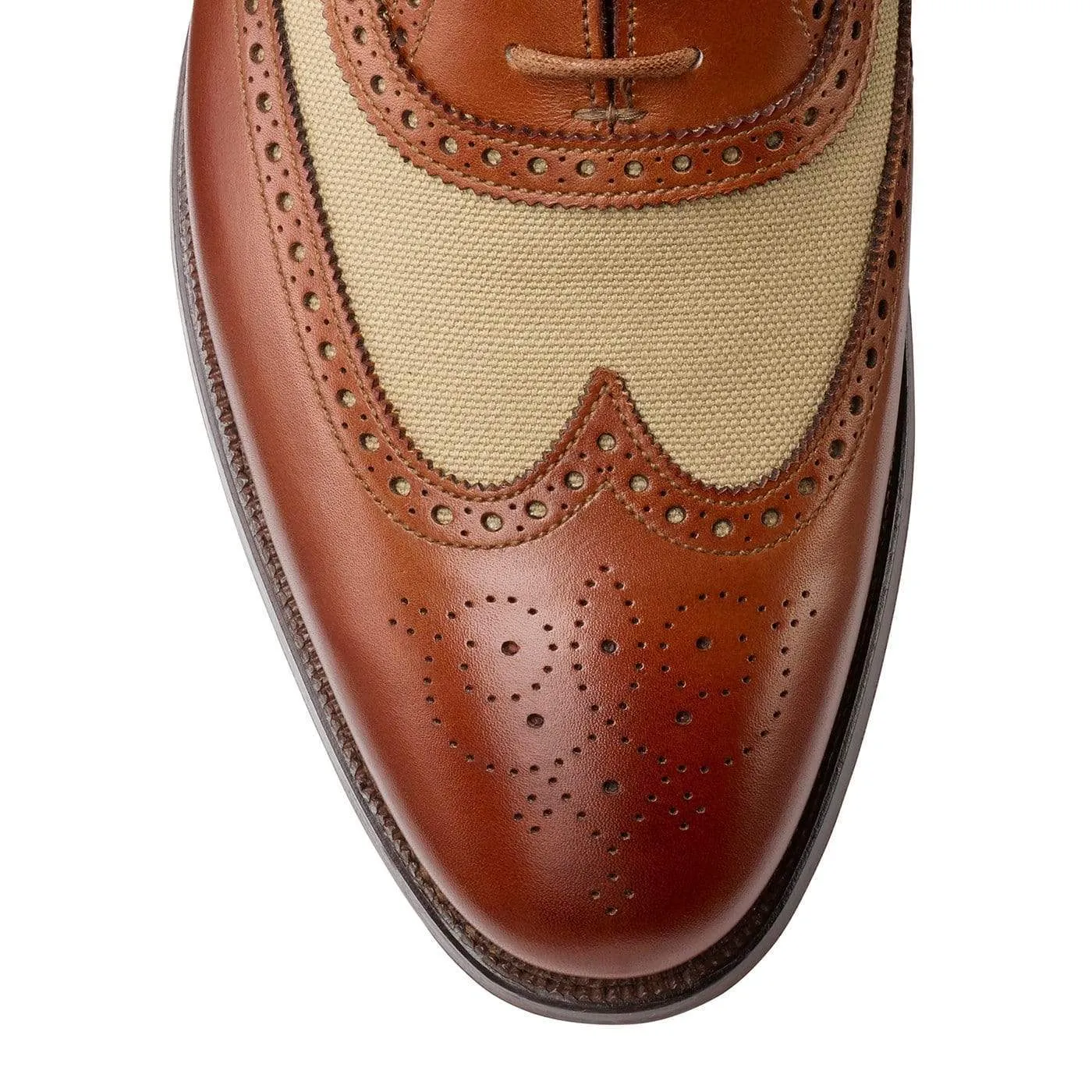Crockett & Jones Gerrard 4 Mahogany Calf & Stone Canvas