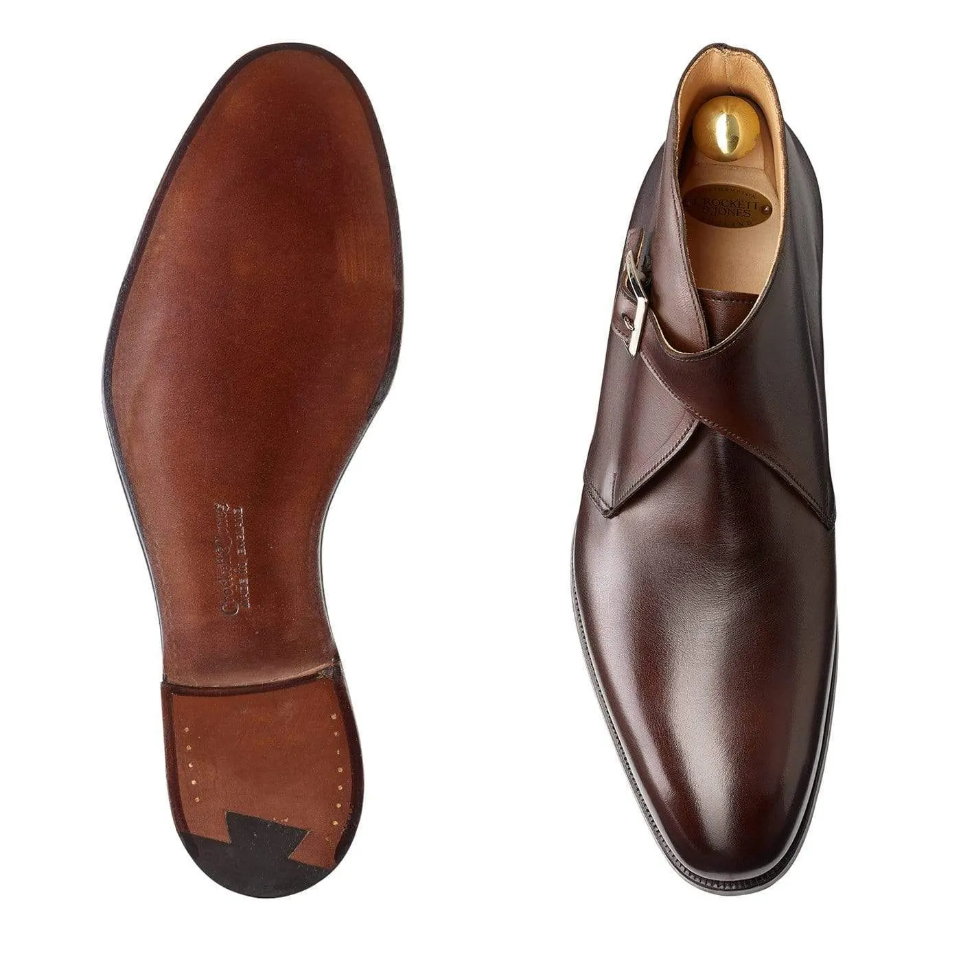 Crockett & Jones Grosvenor Dark Brown Antique Calf