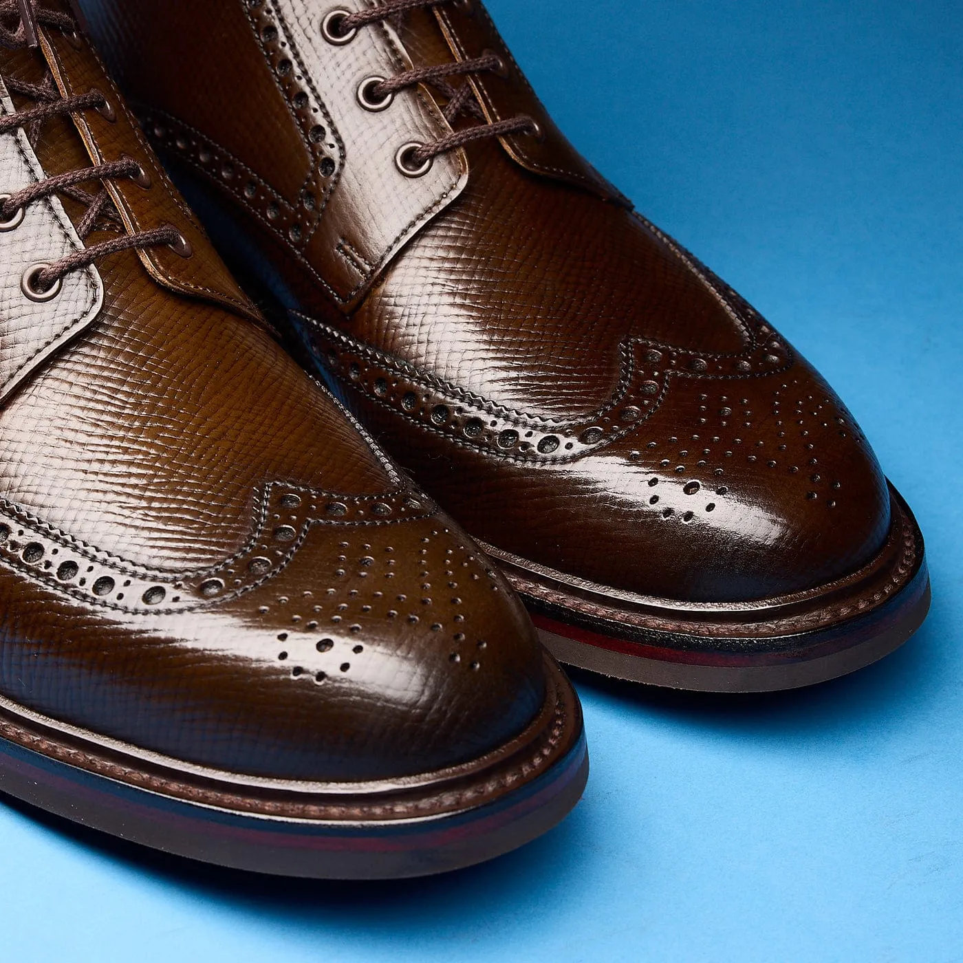 Crockett & Jones Islay Dark Brown Hatch Grain Cordovan