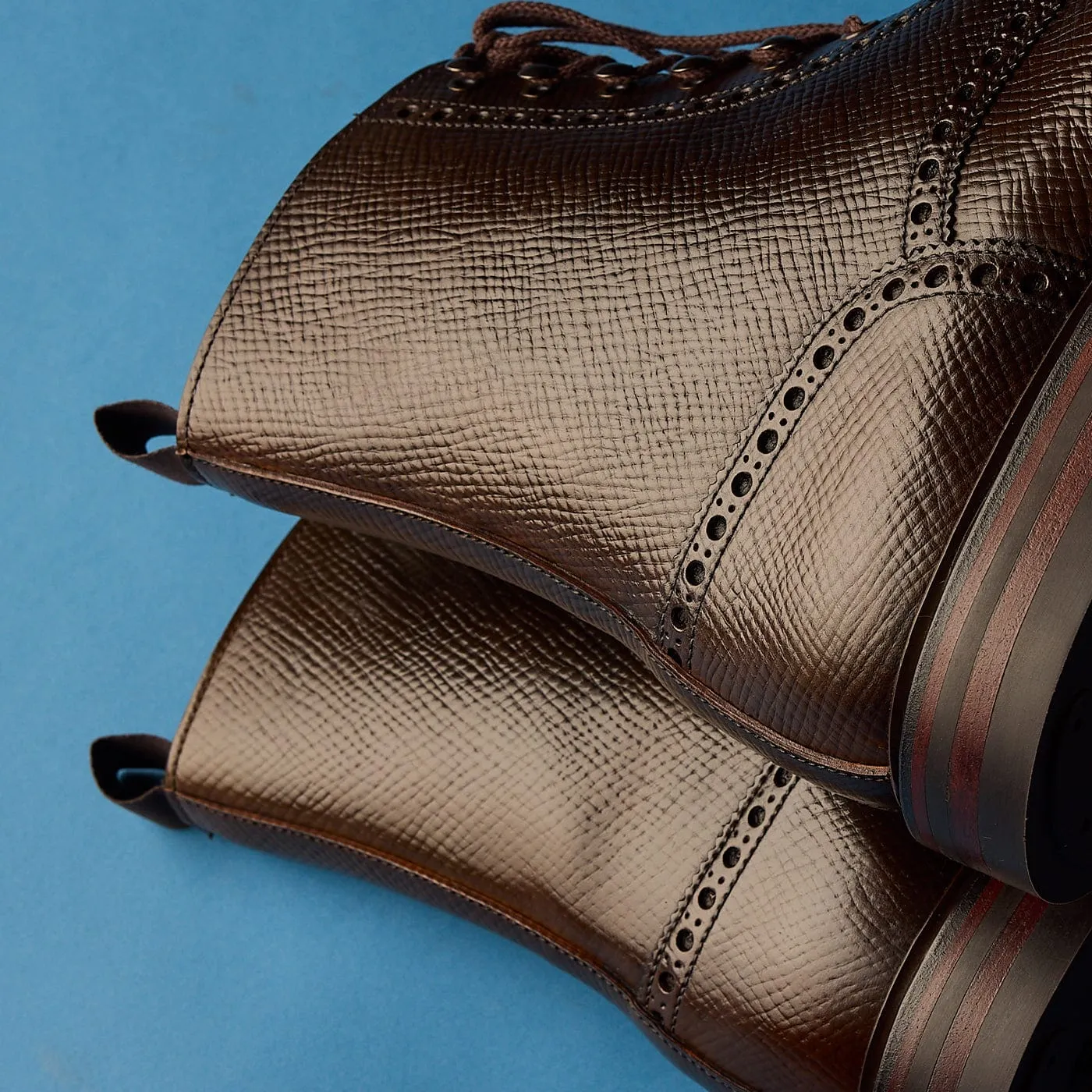 Crockett & Jones Islay Dark Brown Hatch Grain Cordovan