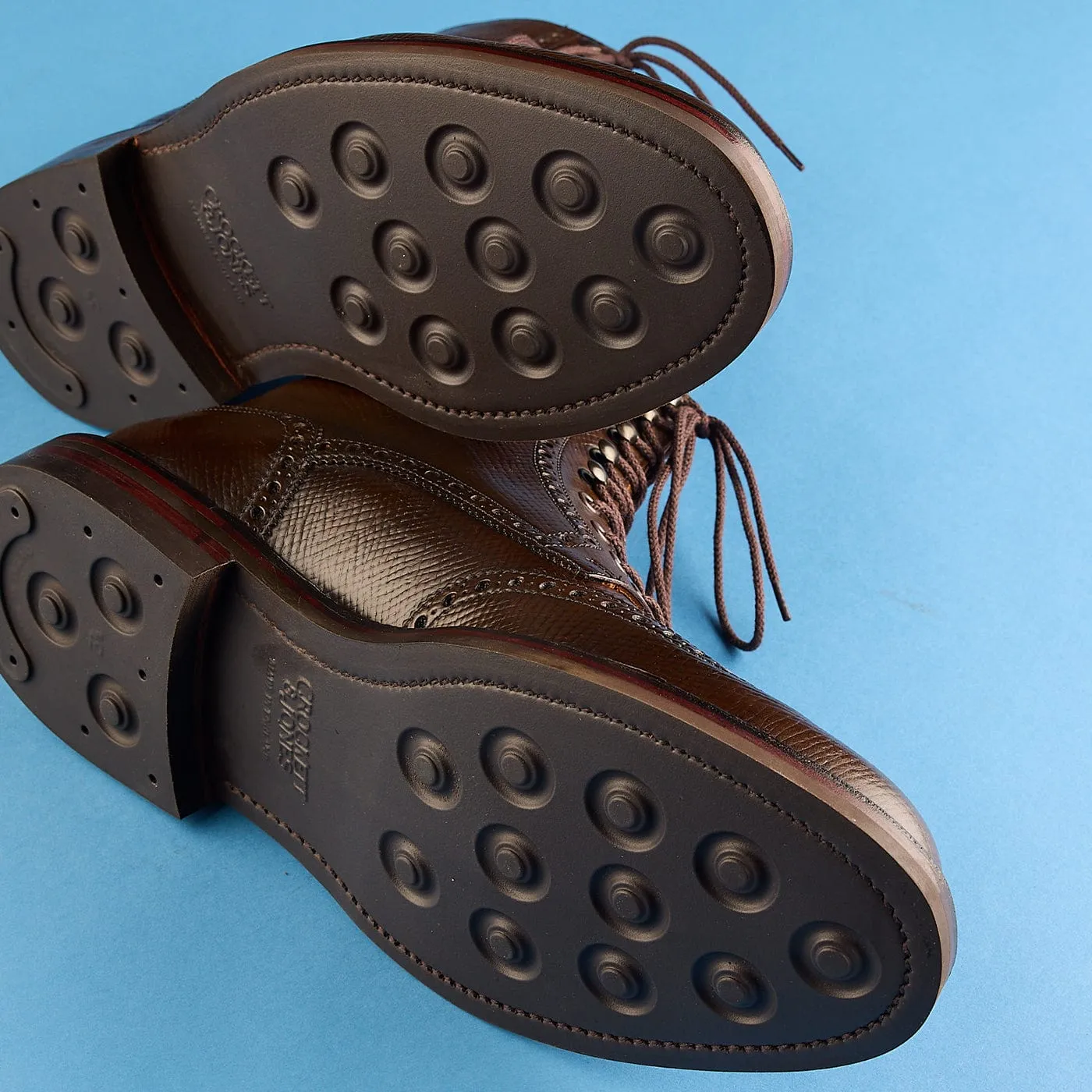 Crockett & Jones Islay Dark Brown Hatch Grain Cordovan