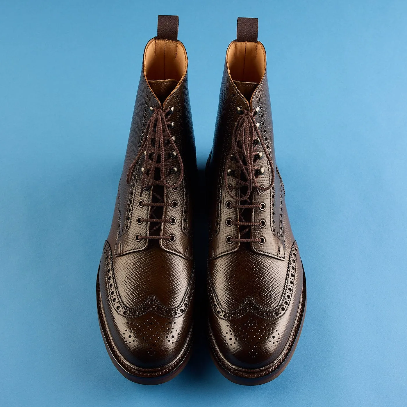 Crockett & Jones Islay Dark Brown Hatch Grain Cordovan