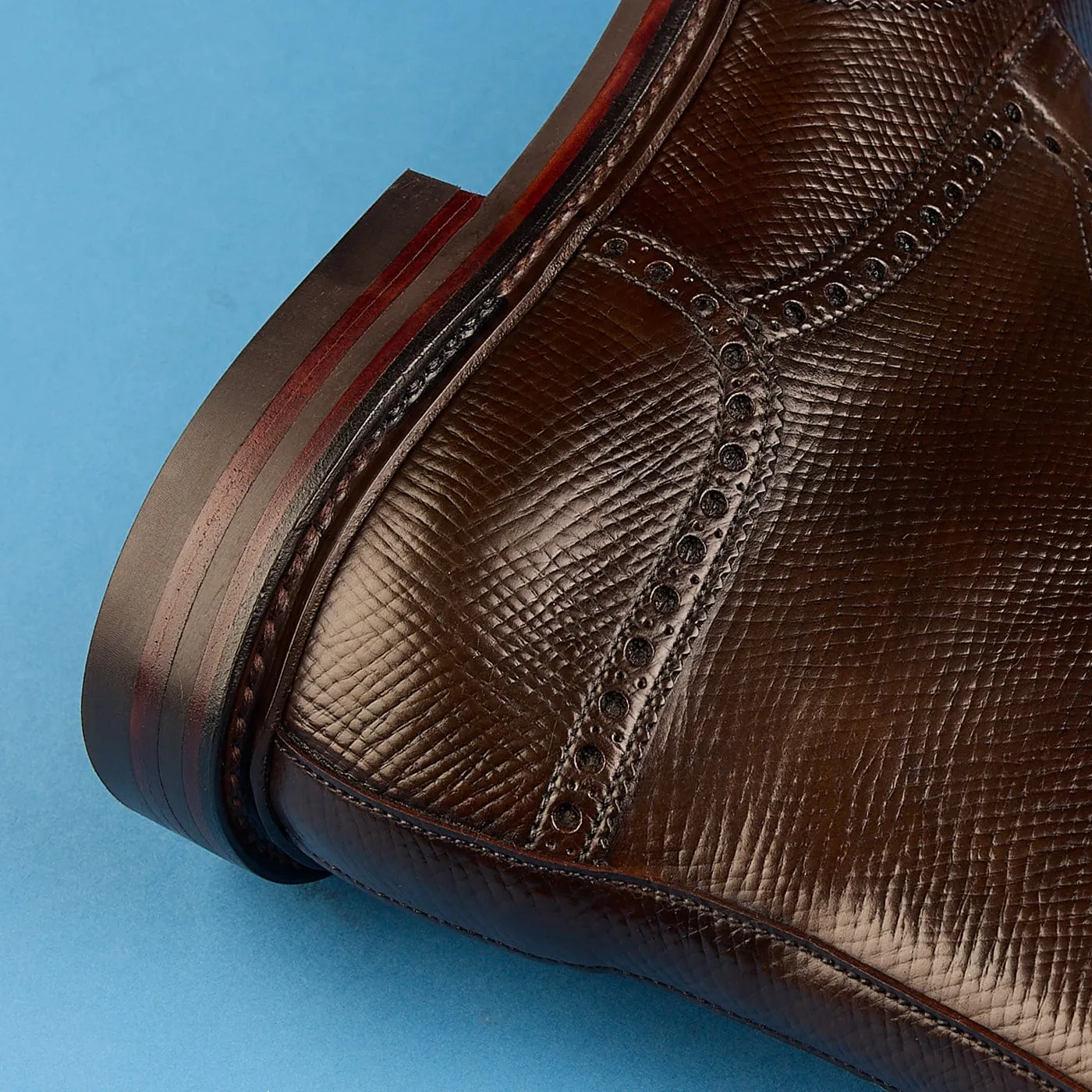Crockett & Jones Islay Dark Brown Hatch Grain Cordovan