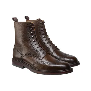 Crockett & Jones Islay Dark Brown Hatch Grain Cordovan