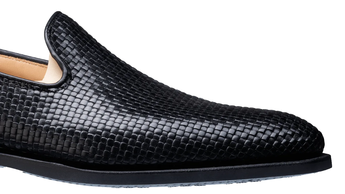 Crockett & Jones Kensington Black Woven Calf