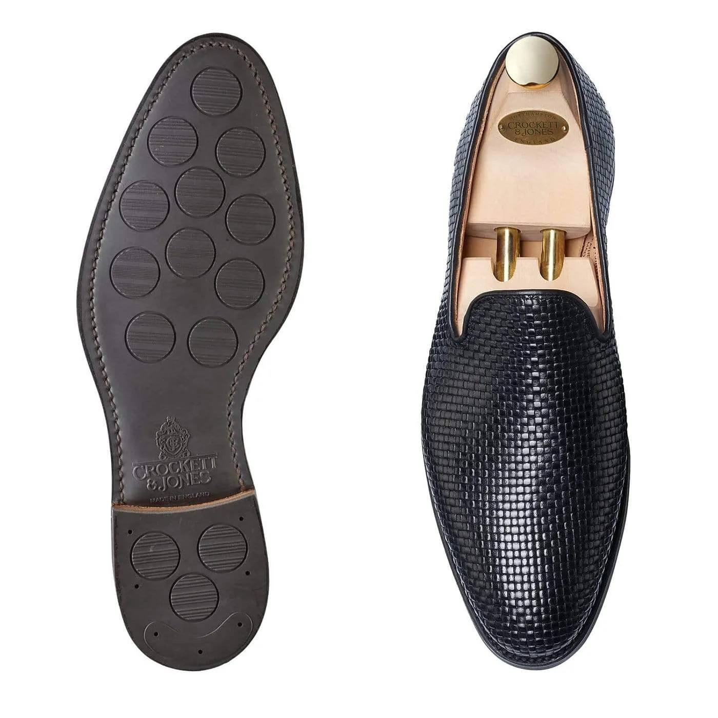 Crockett & Jones Kensington Black Woven Calf