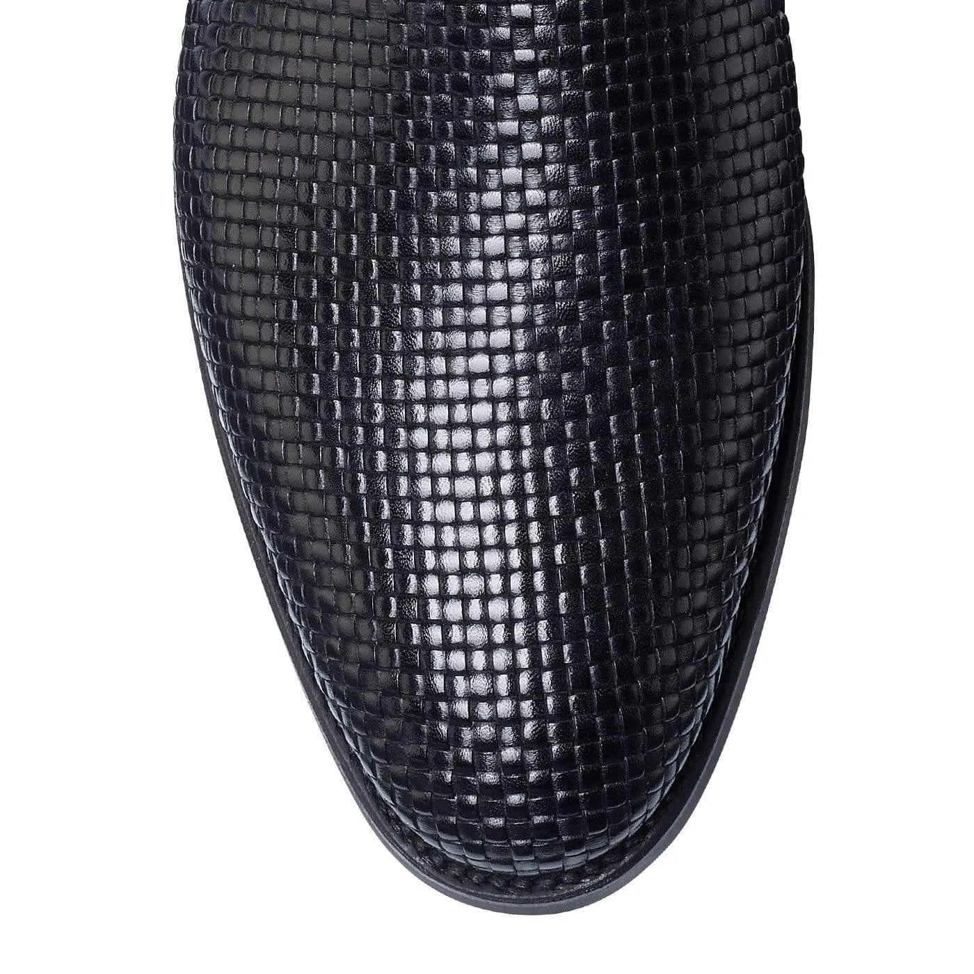 Crockett & Jones Kensington Black Woven Calf
