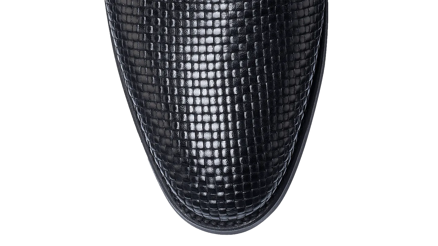 Crockett & Jones Kensington Black Woven Calf