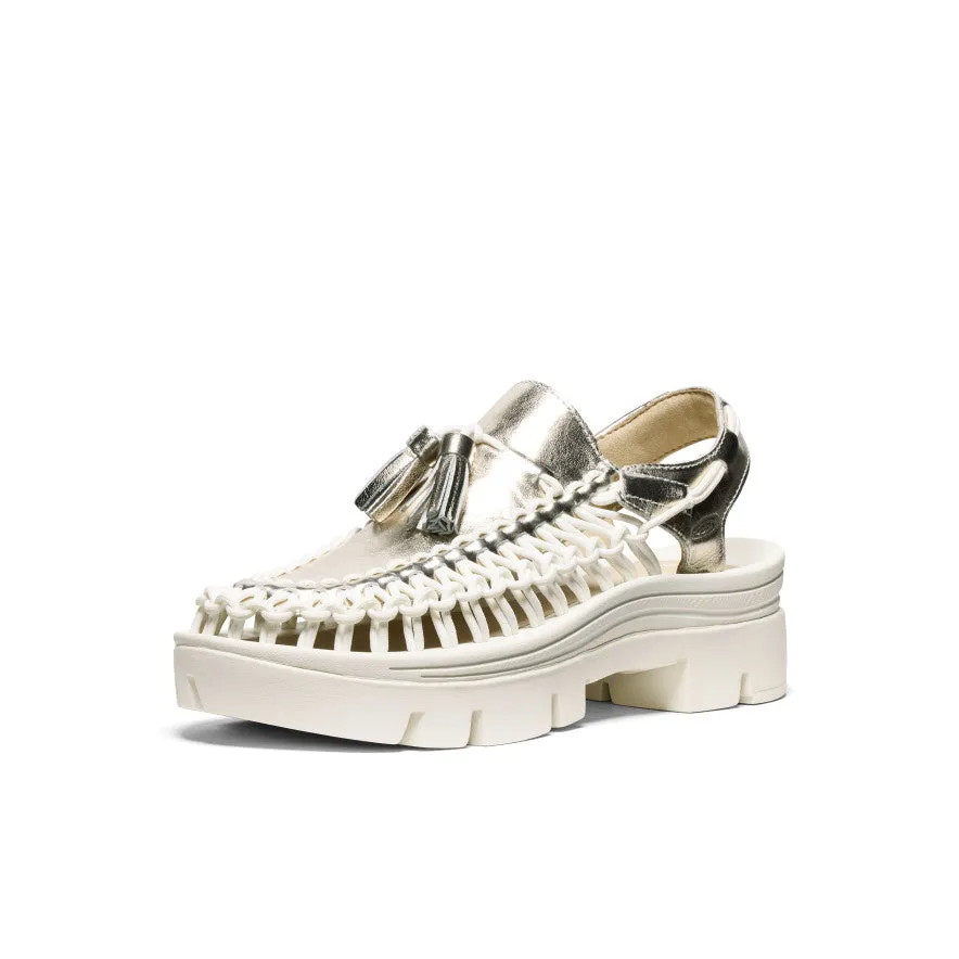 Keen All Gender UNEEK PLT Tassel Sneaker  |  Champagne Gold/Star White