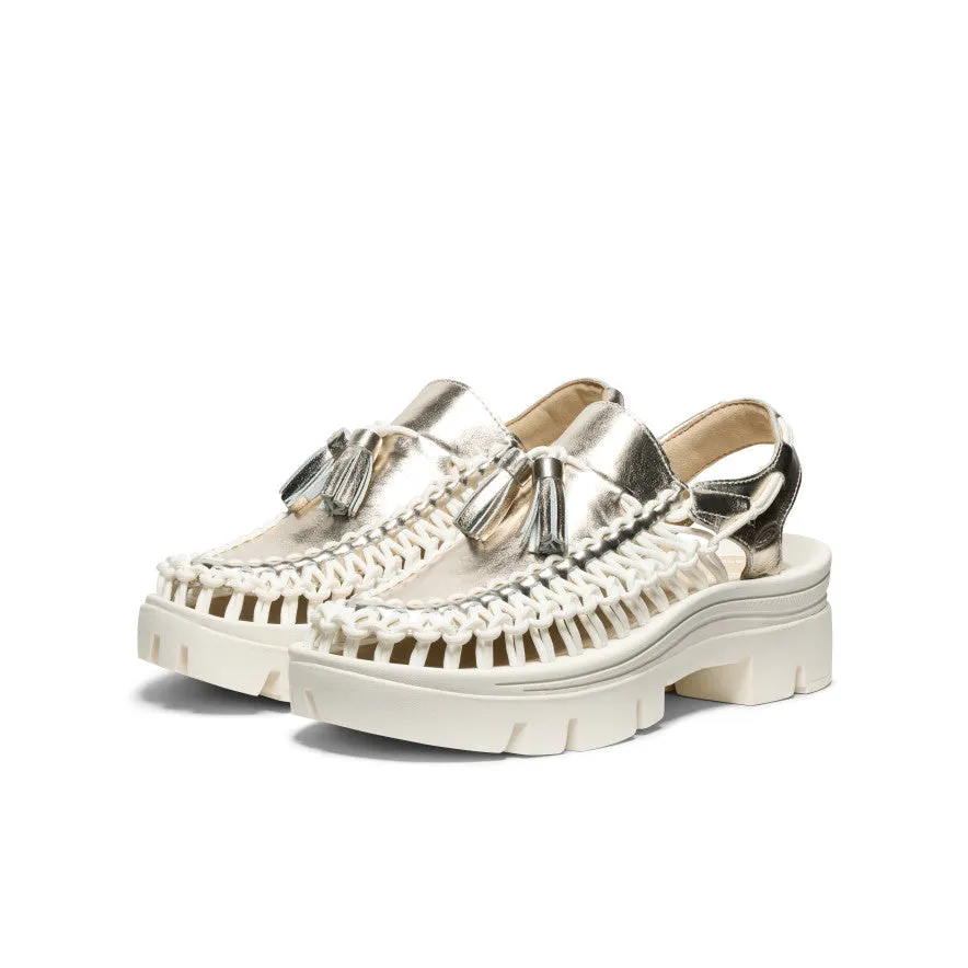 Keen All Gender UNEEK PLT Tassel Sneaker  |  Champagne Gold/Star White