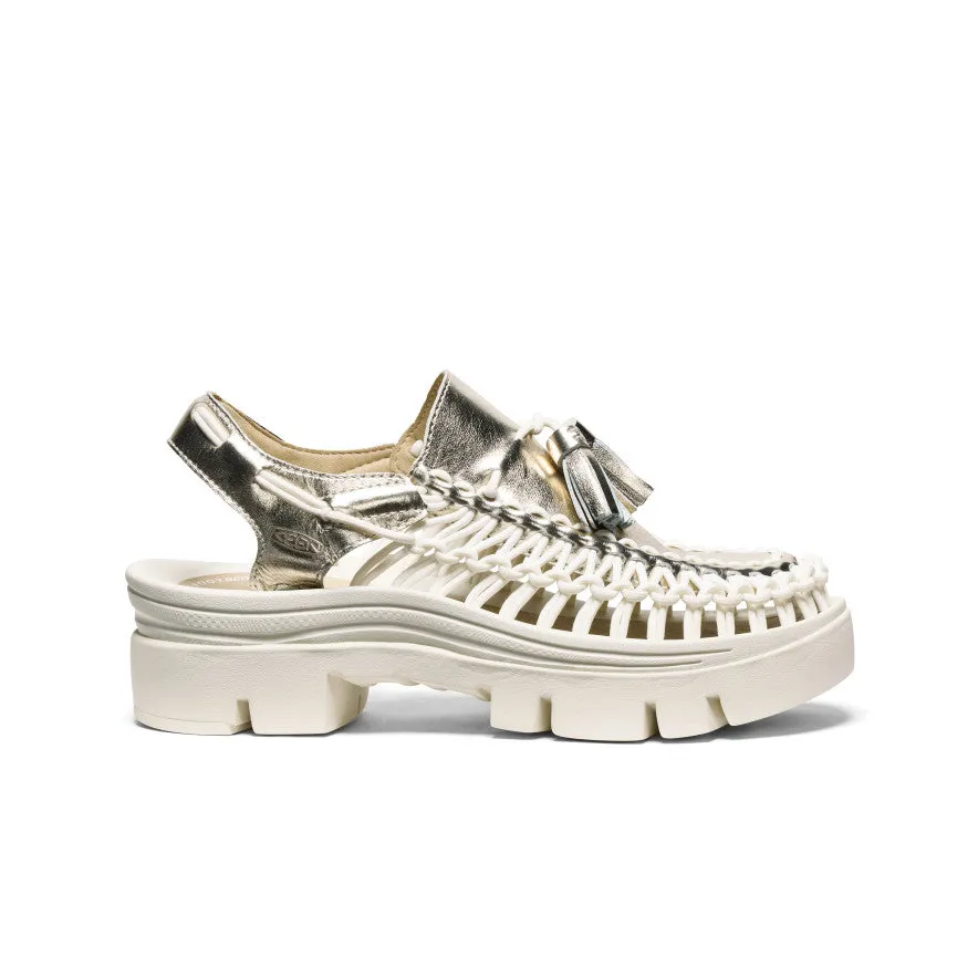 Keen All Gender UNEEK PLT Tassel Sneaker  |  Champagne Gold/Star White