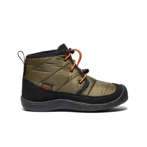 Keen Big Kids' Howser II Waterproof Chukka  |  Dark Olive/Gold Flame