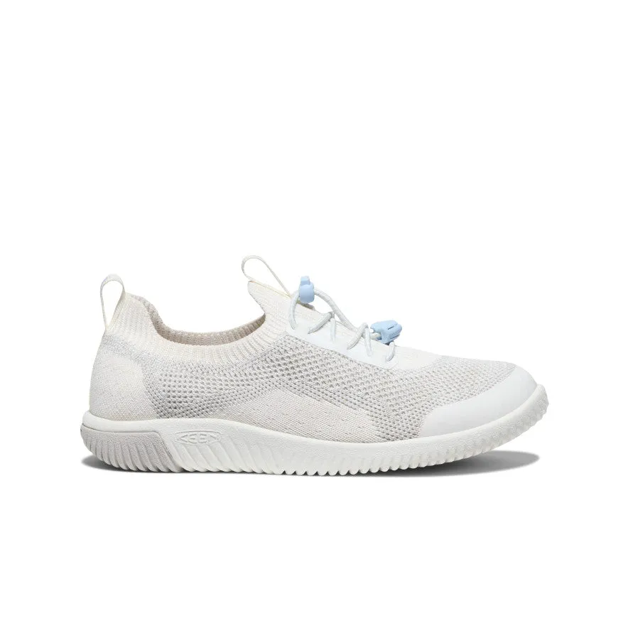 Keen Big Kids' KNX Knit Sneaker  |  Star White/Skyway