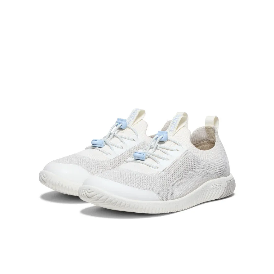 Keen Big Kids' KNX Knit Sneaker  |  Star White/Skyway