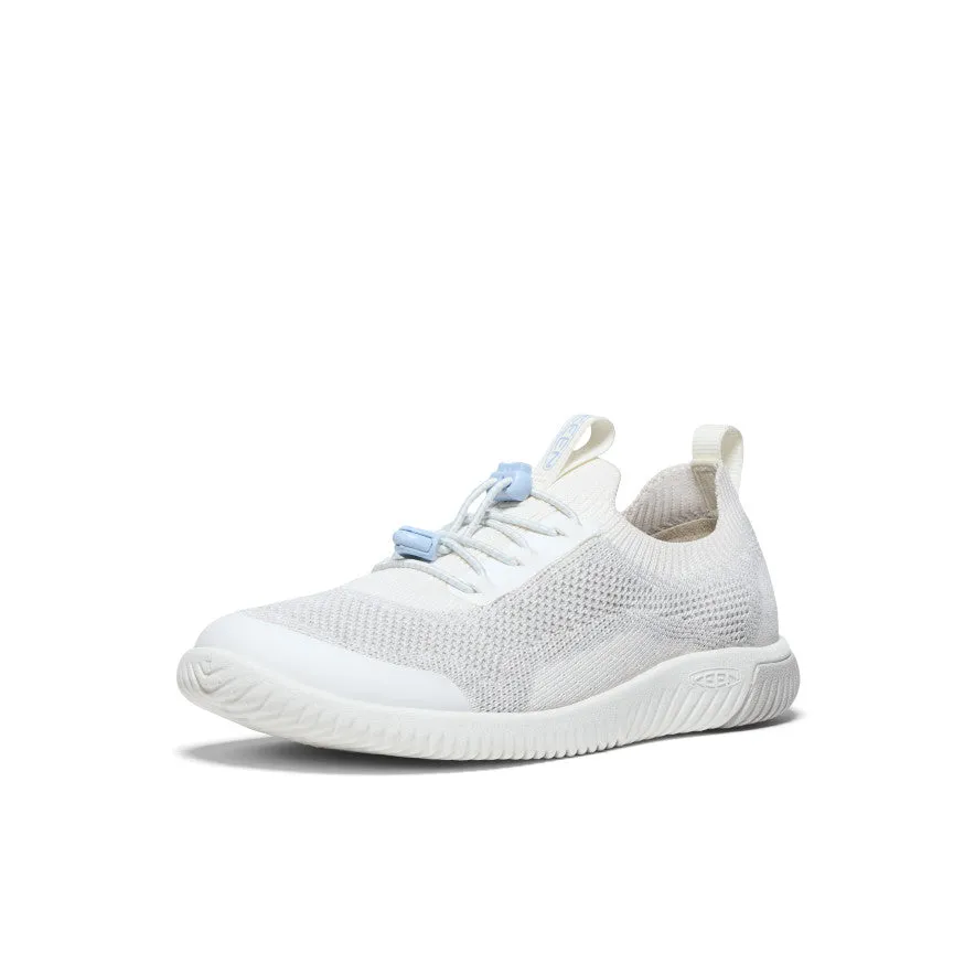 Keen Big Kids' KNX Knit Sneaker  |  Star White/Skyway