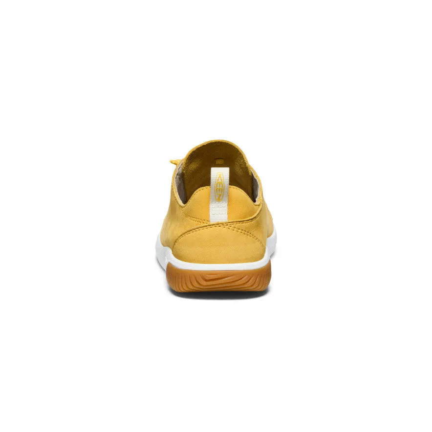 Keen Big Kids' KNX Leather Sneaker  |  Daffodil/Star White