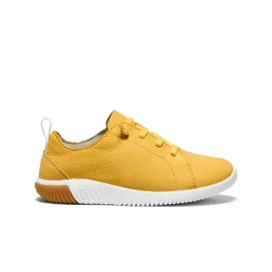 Keen Big Kids' KNX Leather Sneaker  |  Daffodil/Star White