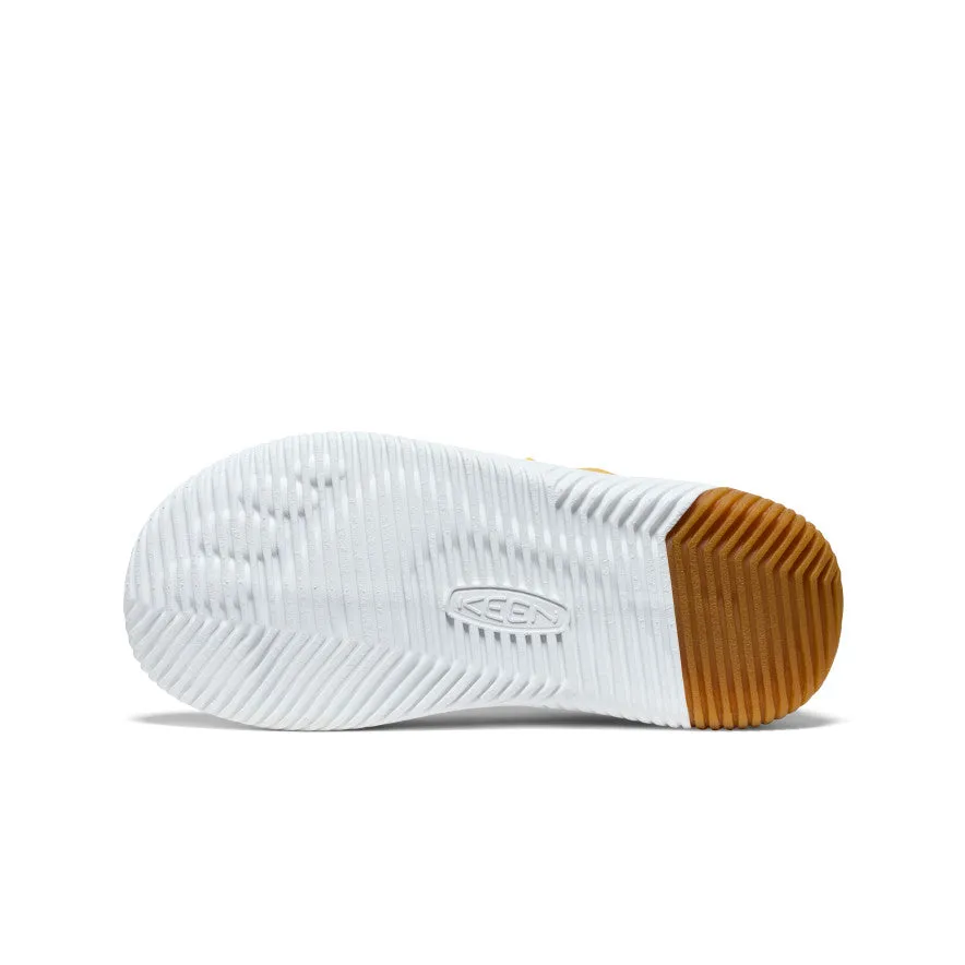 Keen Big Kids' KNX Leather Sneaker  |  Daffodil/Star White