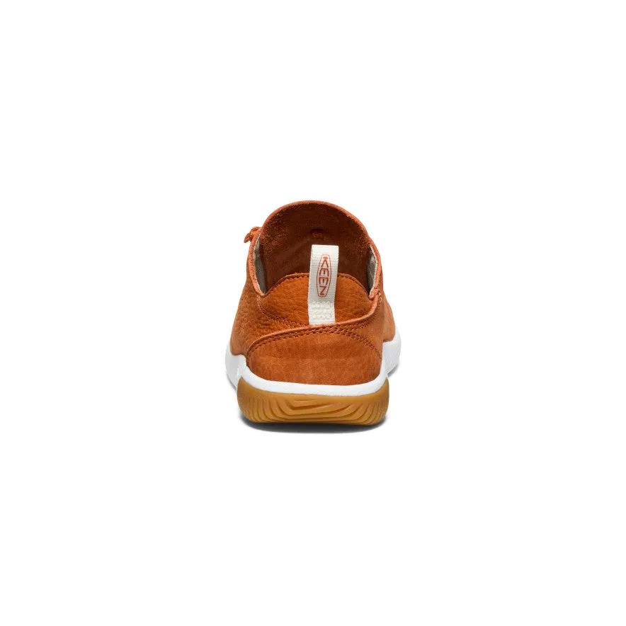 Keen Big Kids' KNX Leather Sneaker  |  Gold Flame/Star White