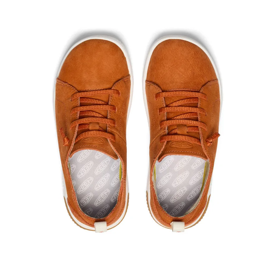 Keen Big Kids' KNX Leather Sneaker  |  Gold Flame/Star White