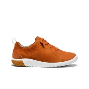 Keen Big Kids' KNX Leather Sneaker  |  Gold Flame/Star White