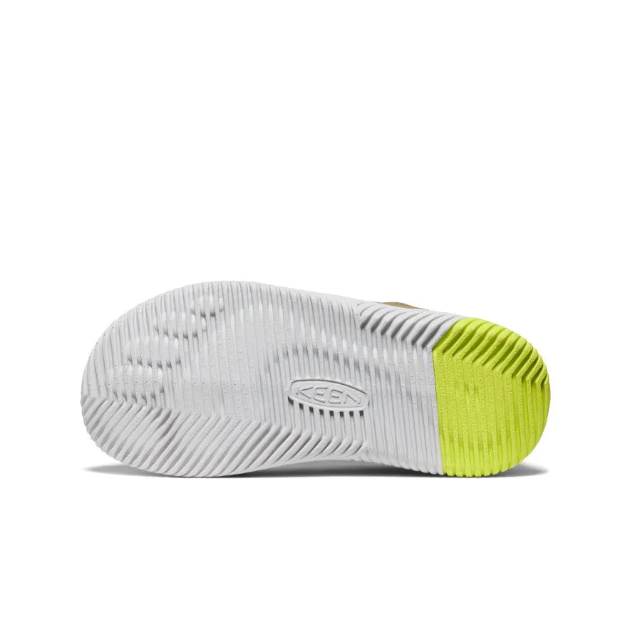 Keen Big Kids' KNX Leather Sneaker  |  Martini Olive/Evening Primrose