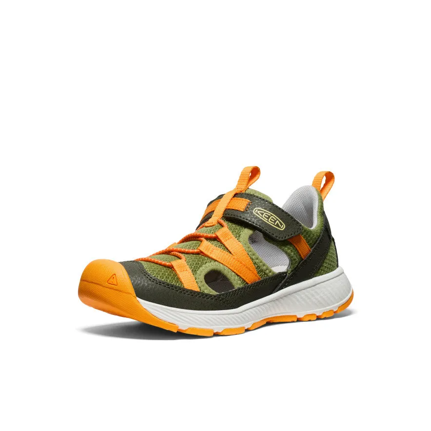 Keen Big Kids' Motozoa Sandal  |  Forest Night/Bright Marigold