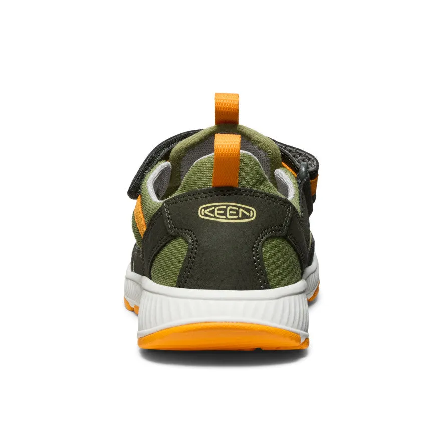 Keen Big Kids' Motozoa Sandal  |  Forest Night/Bright Marigold