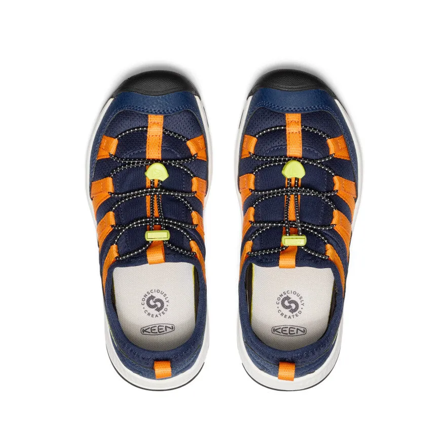 Keen Big Kids' Motozoa Sneaker  |  Naval Academy/Bright Marigold
