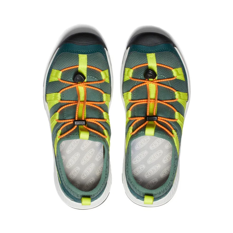 Keen Big Kids' Motozoa Sneaker  |  Sea Moss/Scarlet Ibis