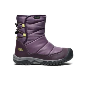 Keen Big Kids' Puffrider Waterproof Winter Boot  |  Black Plum/Daiquiri Green
