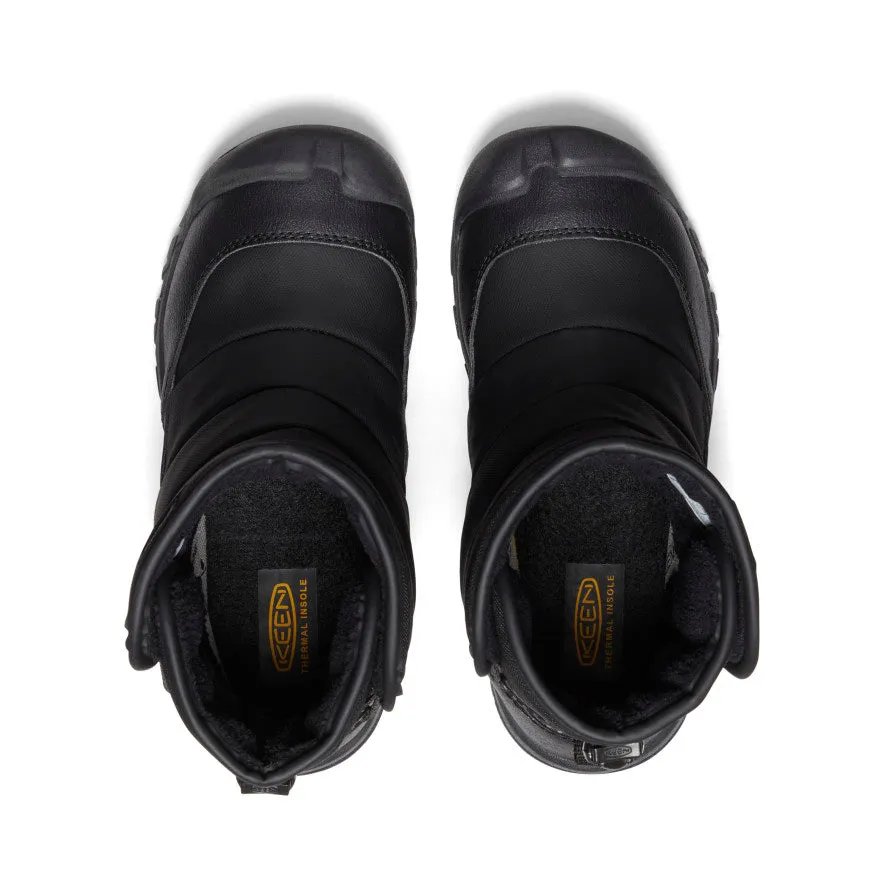 Keen Big Kids' Puffrider Waterproof Winter Boot  |  Black/Steel Grey