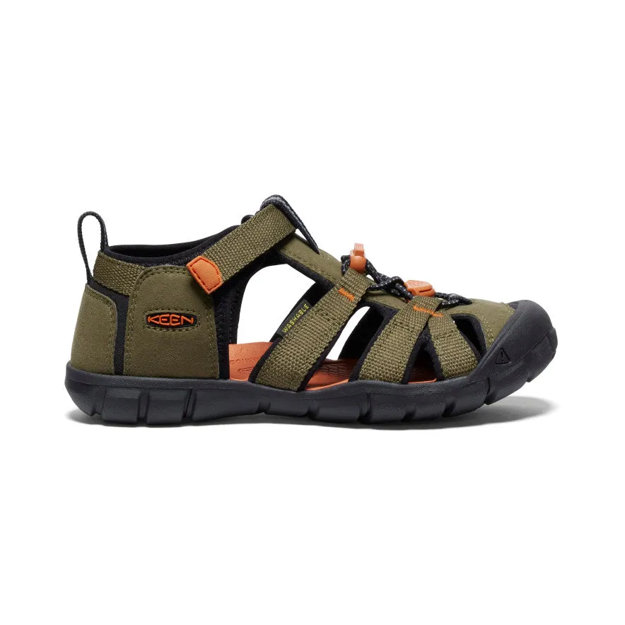 Keen Big Kids' Seacamp II CNX  |  Dark Olive/Gold Flame