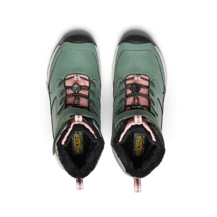 Keen Big Kids' Skua Waterproof Winter Boot  |  Dark Forest/Rose Elegance