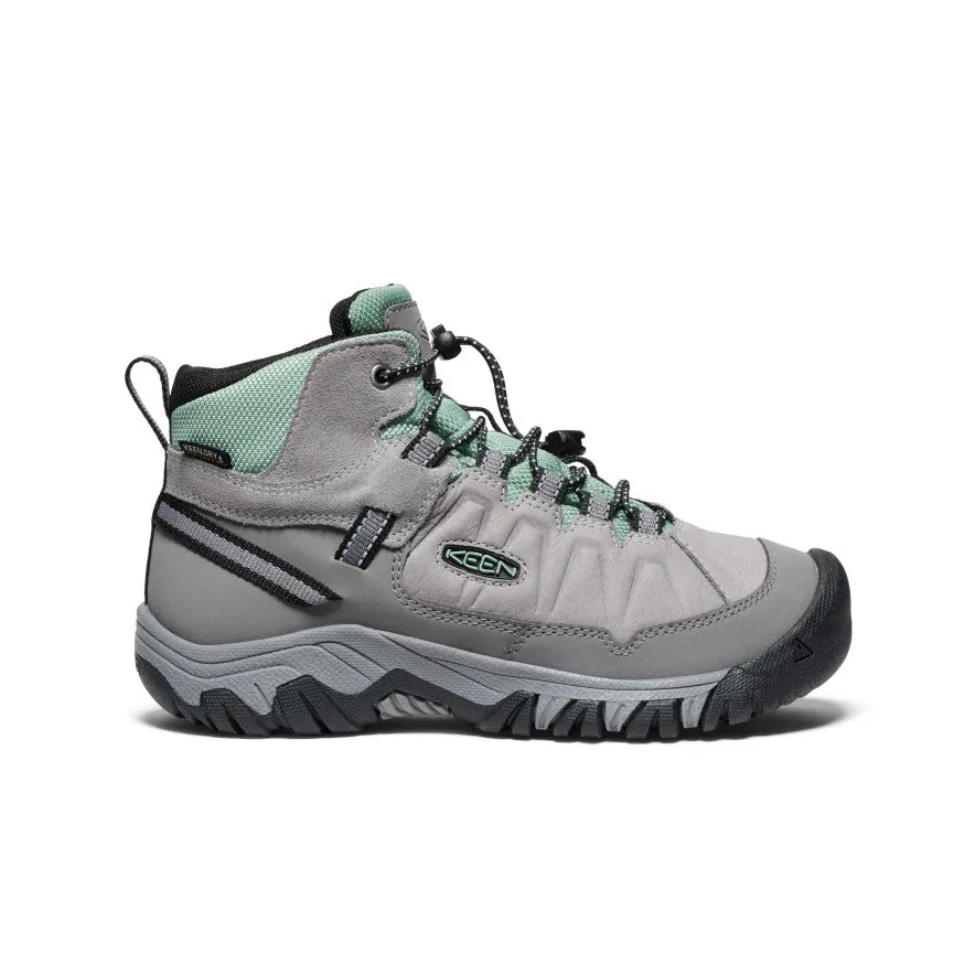 Keen Big Kids' Targhee IV Waterproof Hiking Boot  |  Alloy/Granite Green