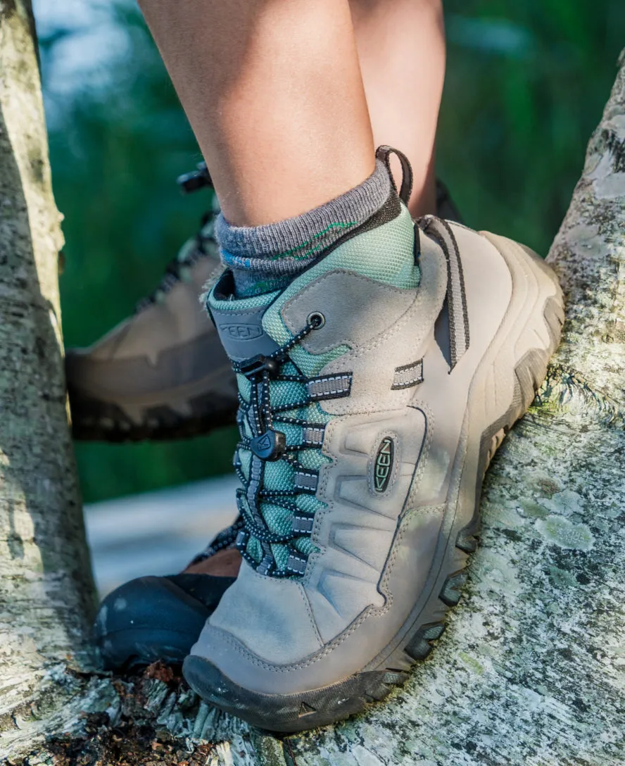 Keen Big Kids' Targhee IV Waterproof Hiking Boot  |  Alloy/Granite Green