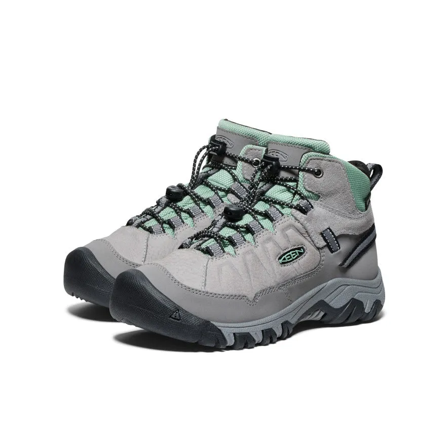 Keen Big Kids' Targhee IV Waterproof Hiking Boot  |  Alloy/Granite Green
